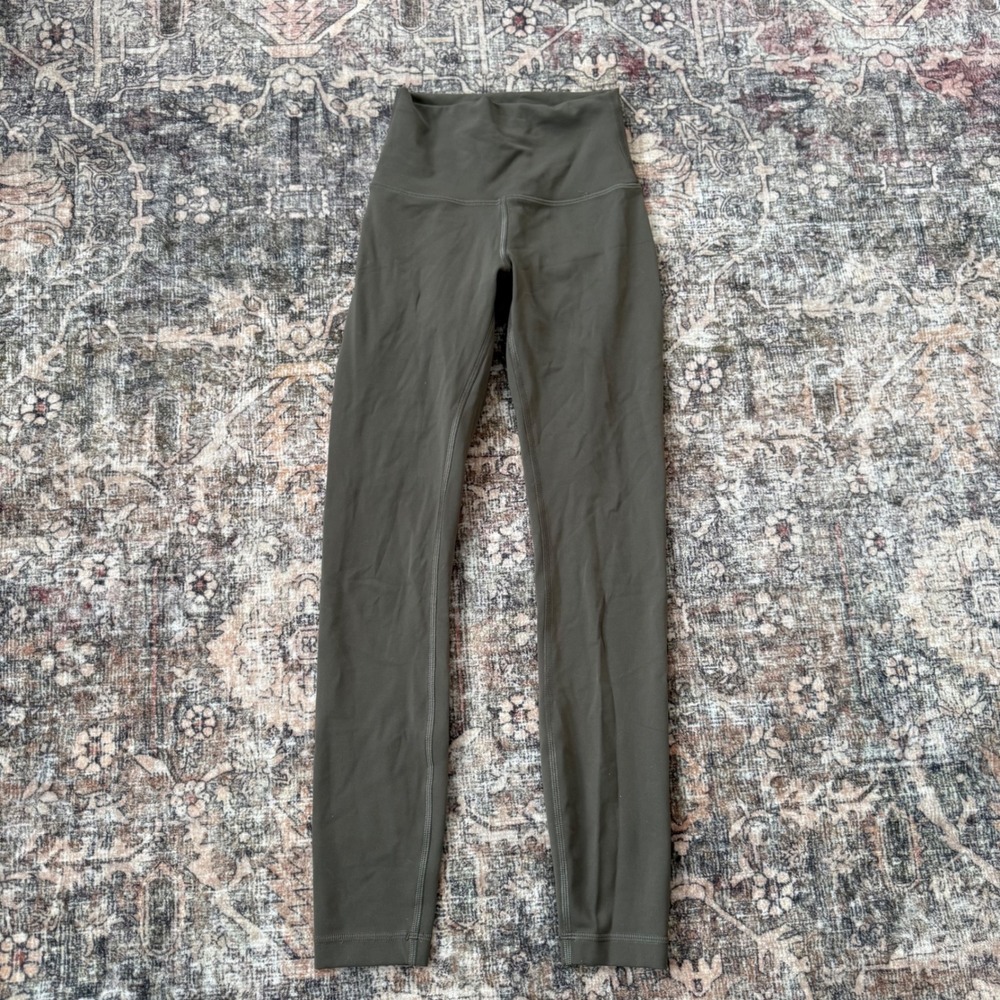 Lululemon Wunder Train‎ High-Rise Tight 25" Size 2 W5CQDS Olive Green
